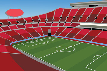 Obraz premium Soccer Football Stadium Colored Vector for Background