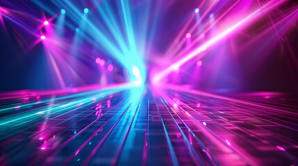 Obraz premium Pink And Blue Laser Lights On A Stage