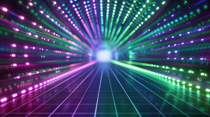 Obraz premium Abstract Colorful Light Tunnel