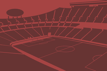 Soccer Football Stadium World Cup 2026 Outline Shape Silhouette Vector for Background © Hanum Creative