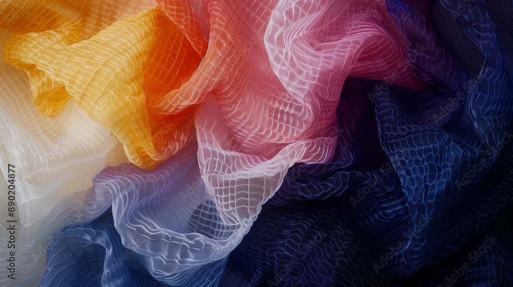 Aufkleber a colorful piece of fabric with a pattern of squares and triangles