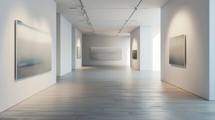 Obraz premium The room is filled with paintings on the walls