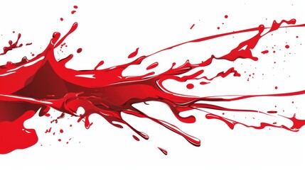 A simple illustration of a splash of red, a symbol of artistry. Dynamic on a clean white background.