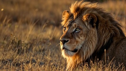 Male lion in the wild