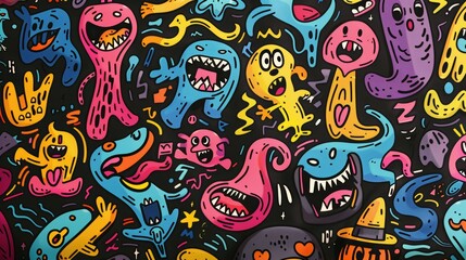 Colorful graffiti wall. Abstract, grunge, wallpaper background texture. Urban modern art and creativity concept. Creative painting / drawing.