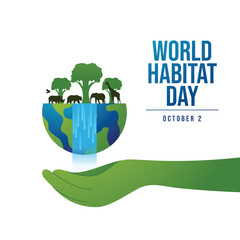World Habitat Day vector design template good for celebration template. World Habitat Day design. flat design. eps 10.