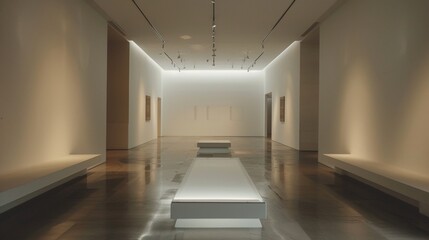 A large, empty room with white walls and a white floor