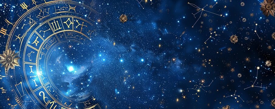 Business zodiac insights, starry background,