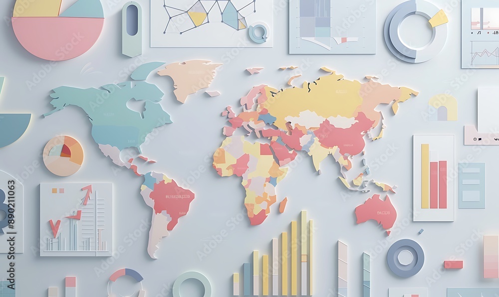Poster World Map with Data Visualization