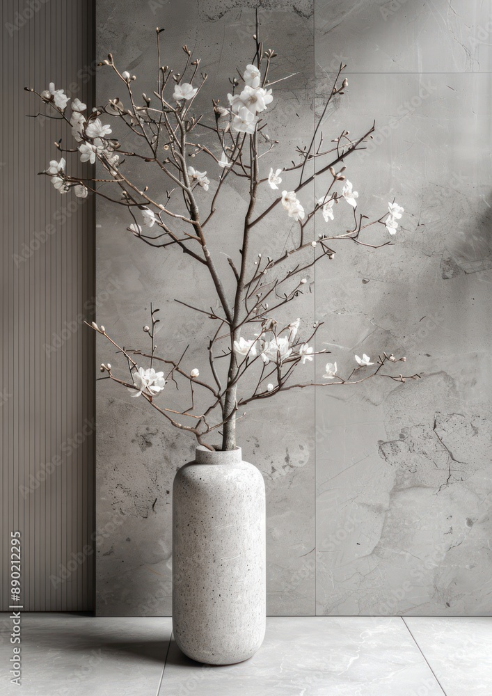 Poster modern textured stone product display showcase in 4k resolution, generative ai