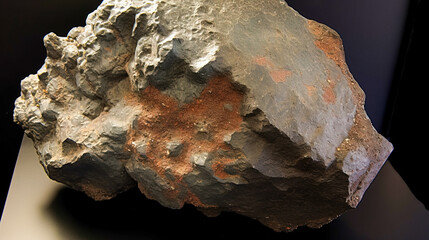 Obraz premium Daubreelite is rare precious natural geological stone on gradient background in low key, isolate. AI generated.