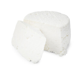 Fresh ricotta (cream cheese) isolated on white