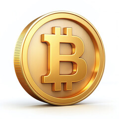 Obraz premium gold coin with bitcoin
