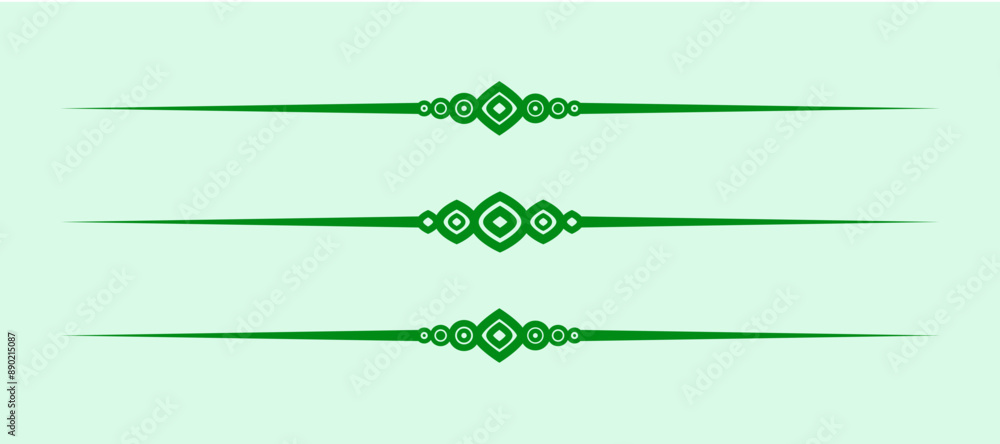 Poster divider line green vector isolated for border of  text paragraph. separator art horizontal shape to separate graphic ornament of illustration. simple element design of minimal frame for certificate