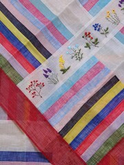 Traditional Korean patchworks Bojagi which is square hemmed cloth and Korean people used to wrap, store and carry things