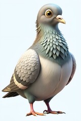 Fototapeta premium pigeon in 3d cartoon style isolated on white background