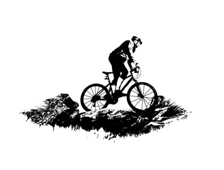 Naklejka premium Mountainbike Gelände Silhouette