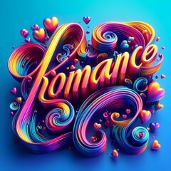 Vibrant Love: A Colorful 3D Typography of Affection