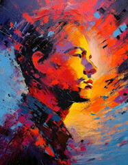 Captivating and serene portrait capturing the beauty of a vivid sunset meditation