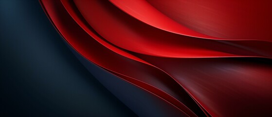 Red dark blue colored abstract background with smooth wavy folds, shapes curves lines patterns