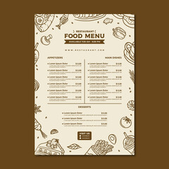 Restaurant menu template design vector
