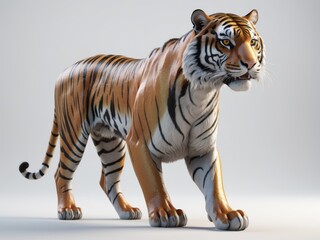 wild tiger isolated on white background