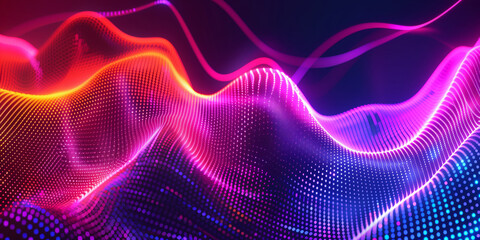 Obraz premium Abstract background with neon light lines, dynamic shapes and bright colors.