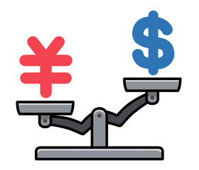 円安ドル高　イメージイラスト