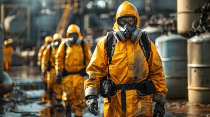 Fototapeta premium Employees of the chemical industry