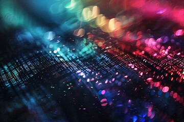 A holographic background with a mesmerizing play of iridescent colors, evoking a sense of advanced technology.