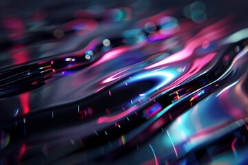 A holographic background with a mesmerizing play of iridescent colors, evoking a sense of advanced technology.