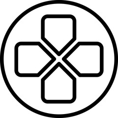 Game Joystick, Vedeo Gaming Controller Button. Vector Stock Icon
