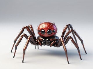 Fototapeta premium 3D illustration of cute spider isolated on white background