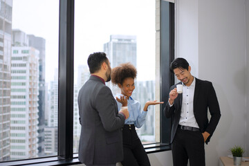 White collar workers take a break at office.