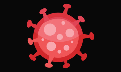 Corona virus, Covid-19 icon, Pandemic virus on black background