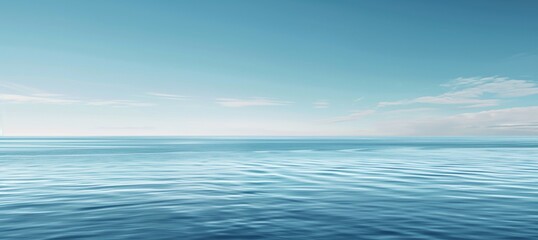 Obraz premium Abstract background with view of calm sea under blue sky, realistic style, relaxing effect.
