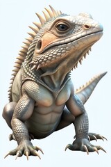 Obraz premium lizard in 3d cartoon style isolated on white background