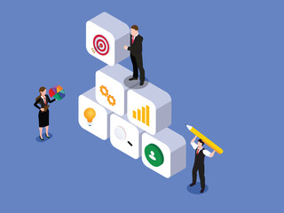 Team work concept. Ideas, target, planning