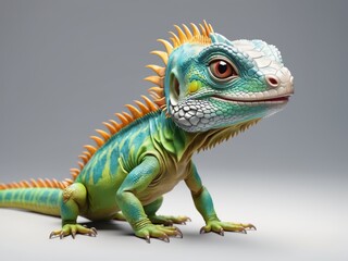 Obraz premium 3D illustration of lizard isolated on white background