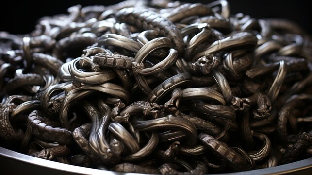 Intertwined snakes symbolizing chinese new year 2025   year of the snake close up