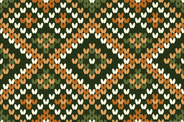 Cotton rhombus argyle knit texture geometric vector seamless. Rug knitwear fabric print. Winter seamless knitted pattern.