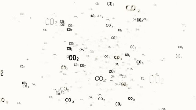 CO2 Carbon dioxide chemical bond. Science, molecule, atom, element, chemistry, education. 3D animation