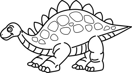 Dinosaurs cartoon, doodle line art