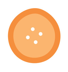 Tailor craft button sticker, vector fashion accessories object, doodle tailor decoration element, flat sewing craft tool illustration, hand drawn dressmaking supplies design,