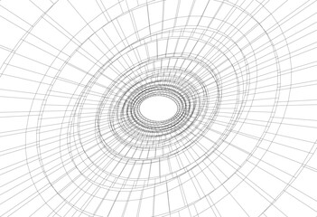 abstract architectural drawing linear design 3d illustration