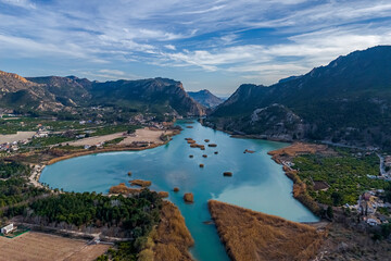 Obraz premium Aerial view of the Ricote mountain range, Region of Murcia, Spain