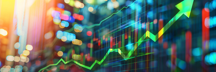 Stock market graph trading analysis investment financial, stock exchange financial or forex graph stock market graph chart business crisis crash loss and grow up gain and profits win up trend