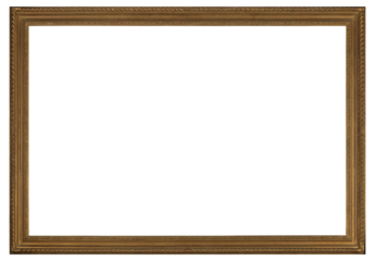 Narrow antique picture frame on a transparent background, in PNG format.