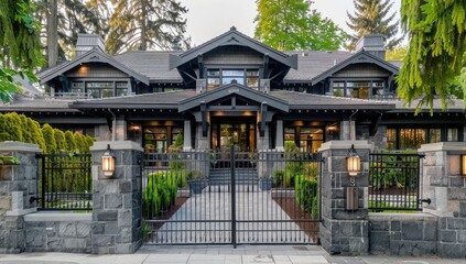 Fototapeta premium Luxury Home Exterior with Classic Architecture