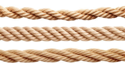 Straight rope isolated on transparent or white background, png